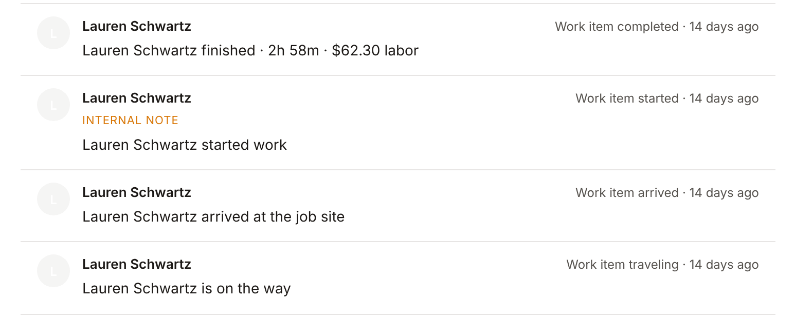 Worker time entry with all four state transitions